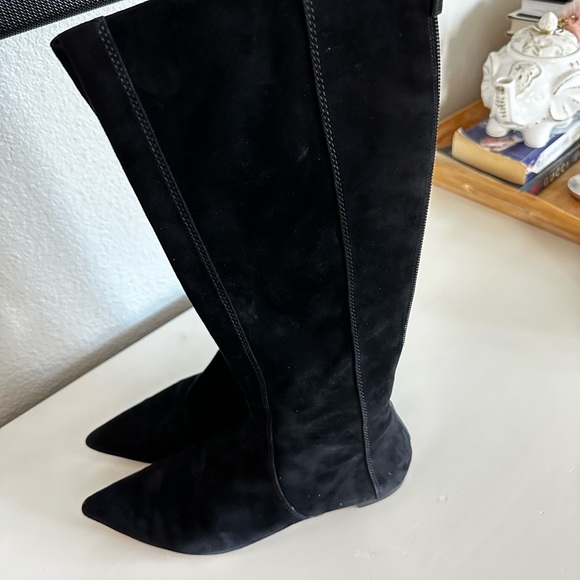 Oscar de la renta - black suede knee high boots size 7 1/2 - Picture 9 of 14